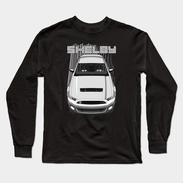 Shelby GT500 S197 - White/Silver Long Sleeve T-Shirt by V8social
